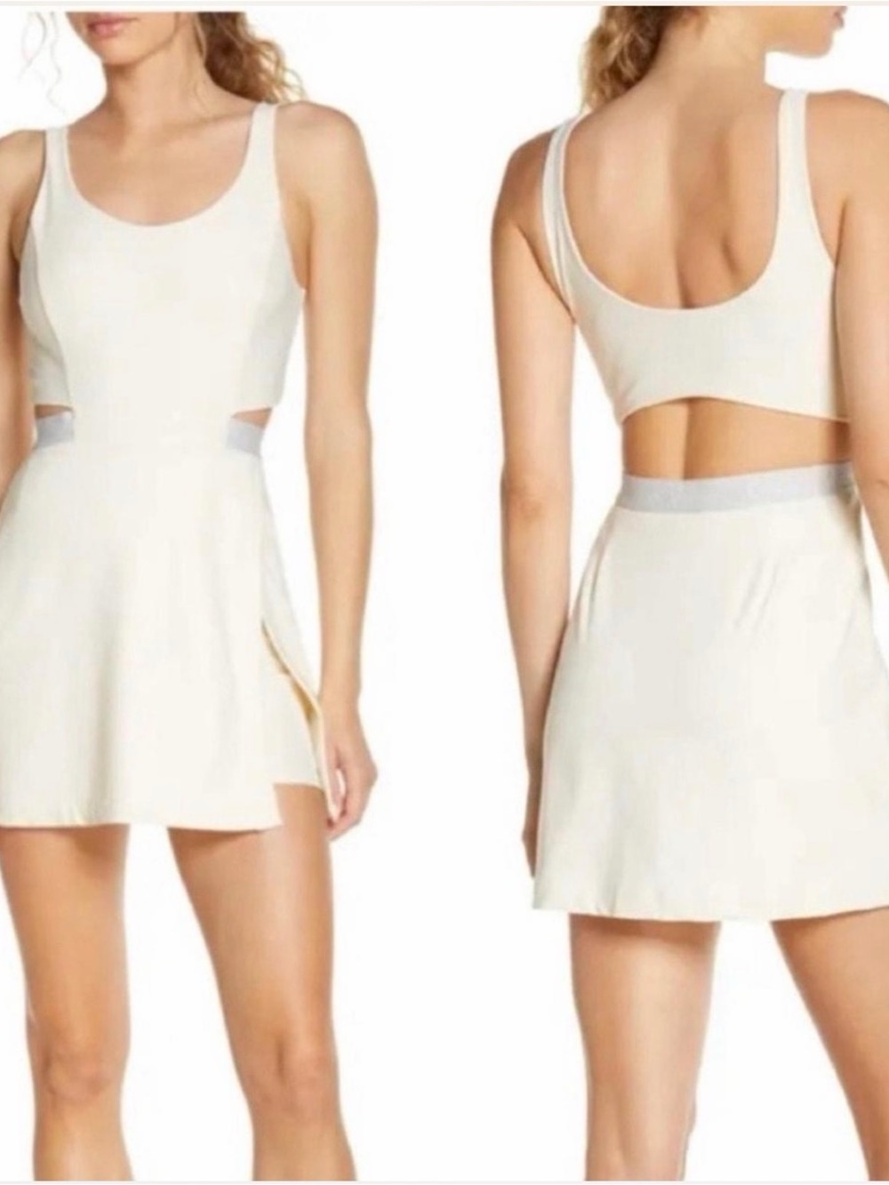 Outdoor Voices Court Dress Cream Cutout Tennis Skort